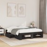 Cadre de lit sans matelas noir 135x190 cm bois d'ingénierie 