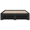 Cadre de lit sans matelas noir 135x190 cm bois d'ingénierie 