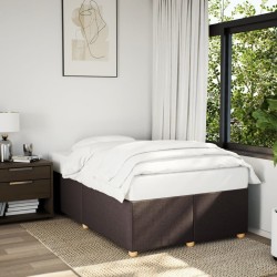 Cadre de lit sans matelas marron foncé 120x200 cm tissu 