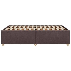 Cadre de lit sans matelas marron foncé 120x200 cm tissu 