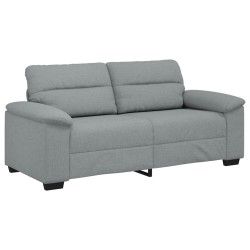 Canapé à 2 places gris clair 140 cm tissu 