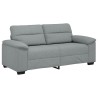 Canapé à 2 places gris clair 140 cm tissu 