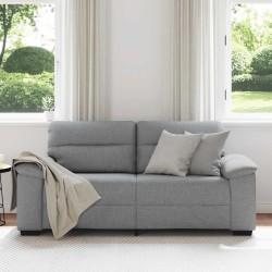 Canapé à 2 places gris clair 140 cm tissu 