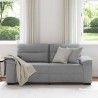 Canapé à 2 places gris clair 140 cm tissu 
