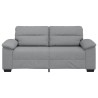 Canapé à 2 places gris clair 140 cm tissu 