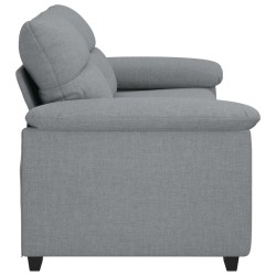 Canapé à 2 places gris clair 140 cm tissu 