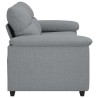 Canapé à 2 places gris clair 140 cm tissu 