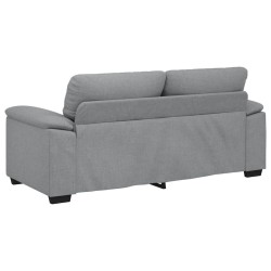 Canapé à 2 places gris clair 140 cm tissu 