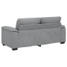 Canapé à 2 places gris clair 140 cm tissu 