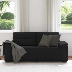 Canapé à 2 places noir 140 cm tissu 