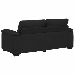 Canapé à 2 places noir 140 cm tissu 