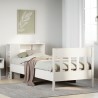 Lit bibliothèque sans matelas blanc 75x190cm bois de pin massif 