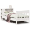 Lit bibliothèque sans matelas blanc 75x190cm bois de pin massif 