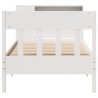 Lit bibliothèque sans matelas blanc 75x190cm bois de pin massif 
