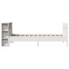 Lit bibliothèque sans matelas blanc 75x190cm bois de pin massif 