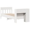 Lit bibliothèque sans matelas blanc 75x190cm bois de pin massif 