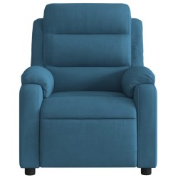 Fauteuil inclinable bleu velours 