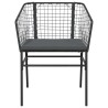 Ensemble à manger de jardin et coussins 3 pcs noir rotin verre 