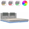 Cadre de lit avec LED sans matelas sonoma gris 160x200 cm 