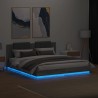 Cadre de lit avec LED sans matelas sonoma gris 160x200 cm 