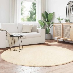 Tapis Shaggy à poils longs NAVARRA crème 200x200 cm polyester 