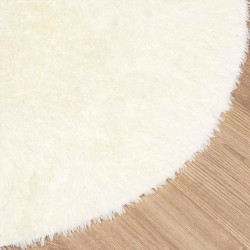 Tapis Shaggy à poils longs NAVARRA crème 200x200 cm polyester 