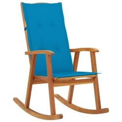 Chaise à bascule avec coussins Bois d'acacia massif 