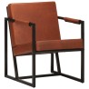 Fauteuil marron cuir véritable 