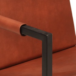 Fauteuil marron cuir véritable 