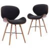 Chaises à manger lot de 2 gris foncé tissu et bois courbé 