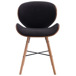 Chaises à manger lot de 2 gris foncé tissu et bois courbé 