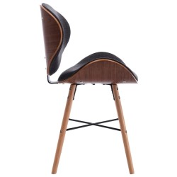 Chaises à manger lot de 2 gris foncé tissu et bois courbé 