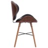 Chaises à manger lot de 2 gris foncé tissu et bois courbé 