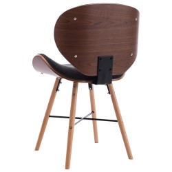 Chaises à manger lot de 2 gris foncé tissu et bois courbé 