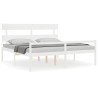 Lit pour personne âgée sans matelas blanc bois massif 