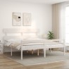 Lit pour personne âgée sans matelas blanc bois massif 