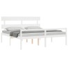 Lit pour personne âgée sans matelas blanc bois massif 