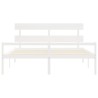 Lit pour personne âgée sans matelas blanc bois massif 