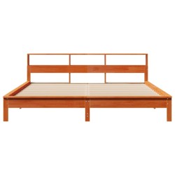 Cadre de lit sans matelas cire marron 180x200cm bois pin massif 