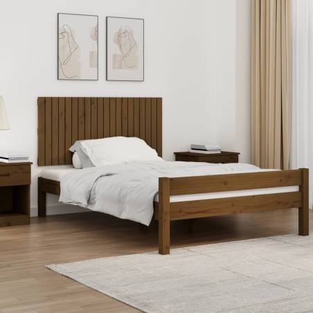 Tête de lit murale Marron miel 127,5x3x60 cm Bois massif de pin 