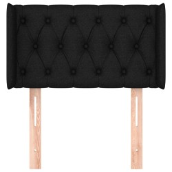 Tête de lit avec oreilles Noir 83x16x78/88 cm Tissu 