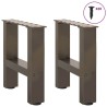 Pieds de table basse en acier naturel, 2 pièces, 40 x (30-31) cm 