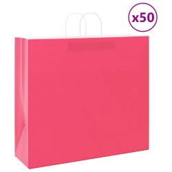 Sacs en papier 50 pcs avec poignées rose 54x15x49 cm 