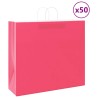 Sacs en papier 50 pcs avec poignées rose 54x15x49 cm 