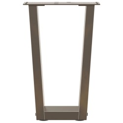 Pieds de table basse en forme de V, 2 pièces, acier naturel, 28 x (42-43,3) cm 