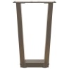 Pieds de table basse en forme de V, 2 pièces, acier naturel, 28 x (42-43,3) cm 