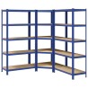 Ensemble d'étagères à 5 niveaux 3 pcs acier bois d'ingénierie 