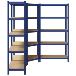 Ensemble d'étagères à 5 niveaux 3 pcs acier bois d'ingénierie 