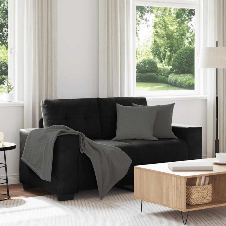 Canapé causeuse noir 120 cm velours 