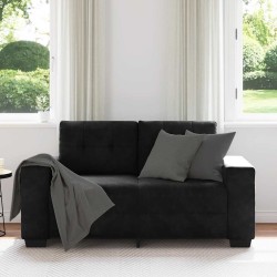 Canapé causeuse noir 120 cm velours 